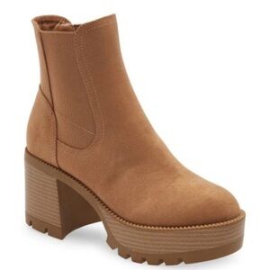 BP Nordstrom Tan Platform Ankle Boots